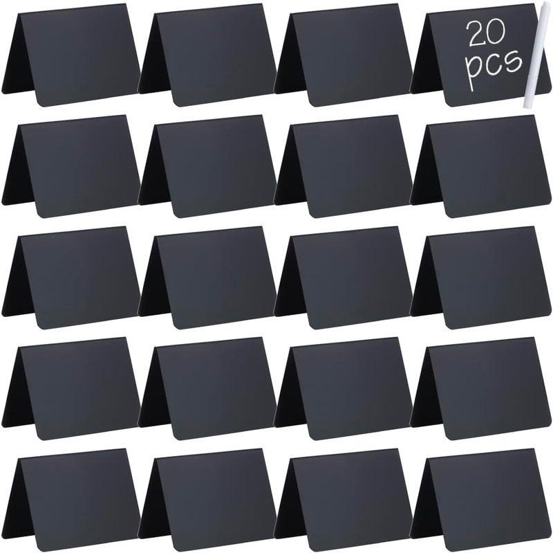 SUMER BOX 20 Pack 4"x3" Mini Chalkboard Signs for Food Buffet Party, Tabletop Small Chalkboard Signs Food Labels for Wedding Bakery Buffet, Easy to Write and Wipe Off - Image 1